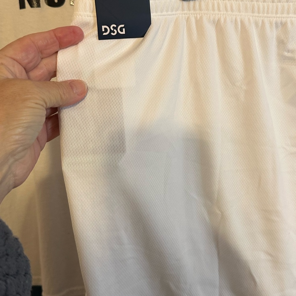 DSG white  Athletic Shorts with Black Trim  Stripes - Picture 4 of 12